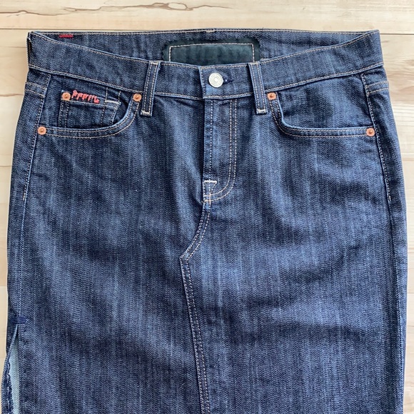 7 For All Mankind 28 Jean Skirt with Skull - Picture 3 of 7